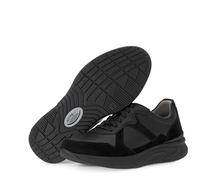 Gabor Rollingsoft Sneaker Low Schwarz - Materialmix Leder