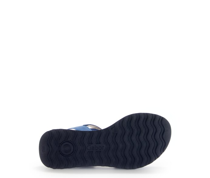 Gabor Riemchensandale Blau - Materialmix Leder