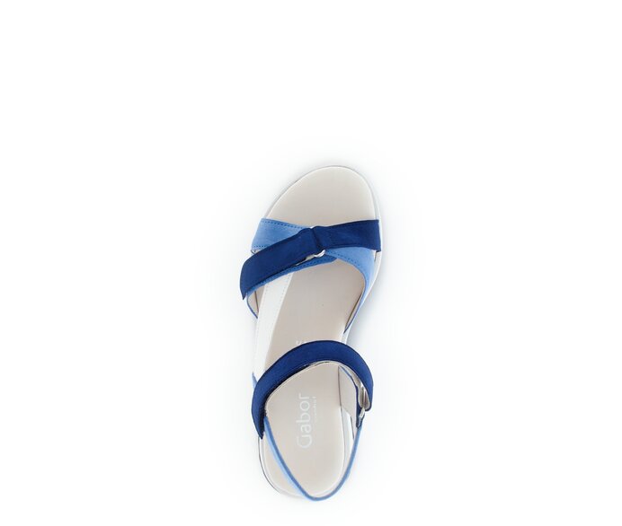 Gabor Riemchensandale Blau - Materialmix Leder