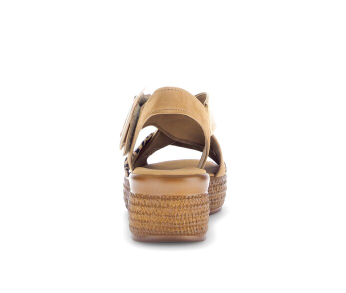 Gabor Plateau Sandale Braun - Materialmix Leder