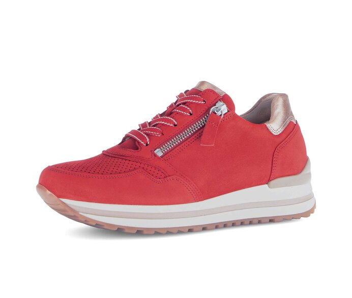 Gabor Sneaker Low Rot - Materialmix Leder