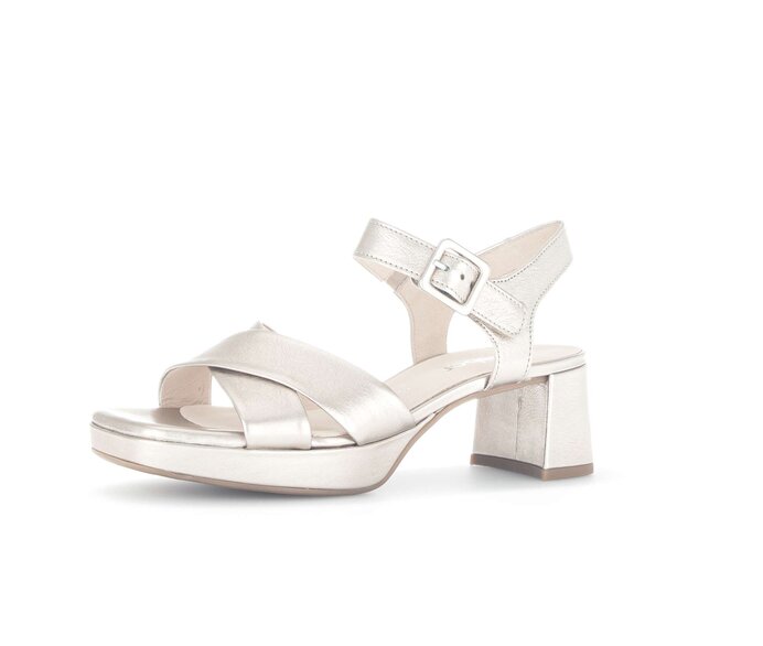 Gabor Plateau Sandale Gold - Effektleder