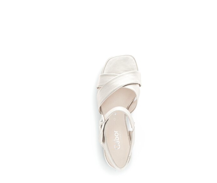 Gabor Plateau Sandale Gold - Effektleder