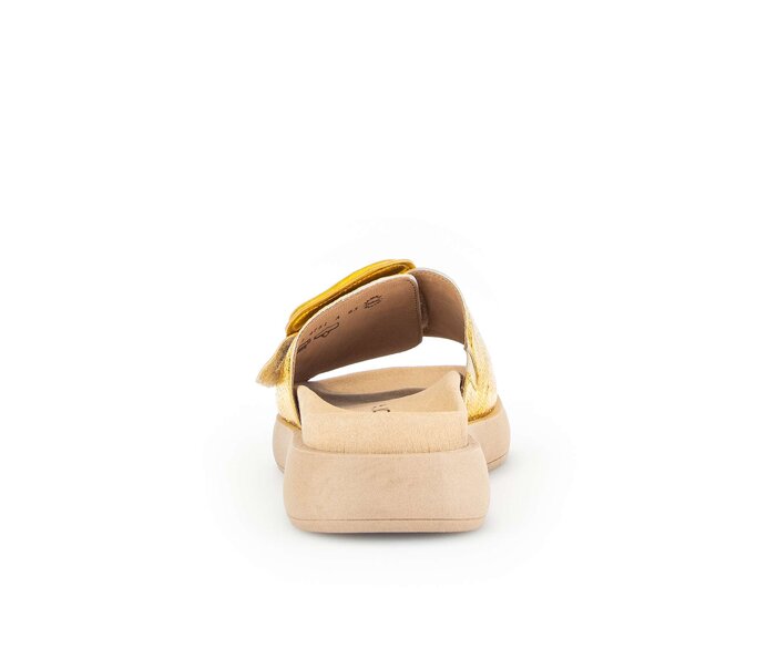 Gabor Pantolette Gelb - Materialmix Leder