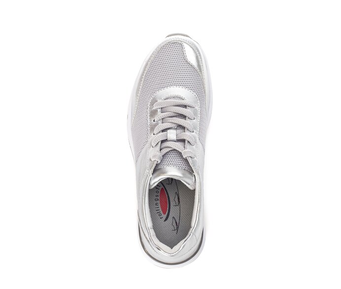 Gabor Sneaker Low Silber - Materialmix Leder/Lederimitat