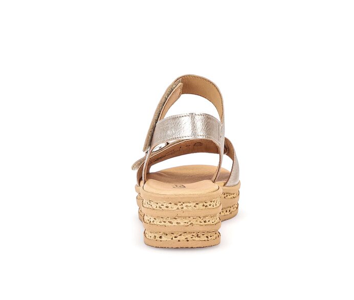 Gabor Plateau Sandale Gold - Effektleder