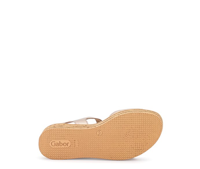 Gabor Plateau Sandale Gold - Effektleder