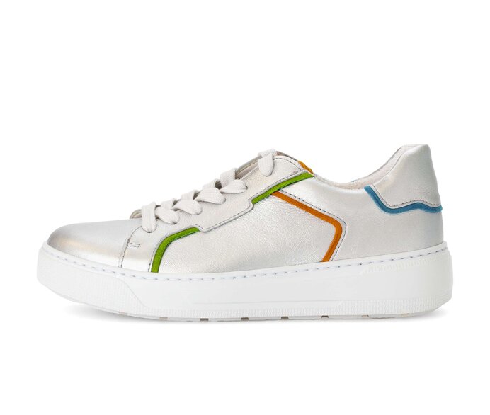 Gabor Sneaker Low Silber - Materialmix Leder