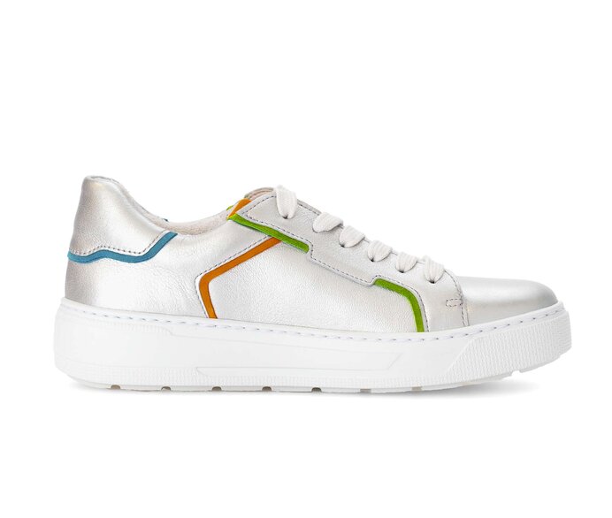 Gabor Sneaker Low Silber - Materialmix Leder