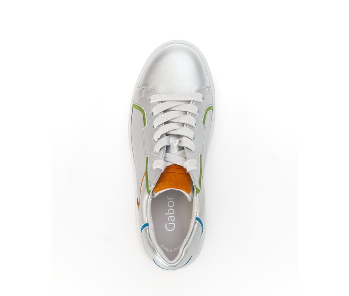 Gabor Sneaker Low Silber - Materialmix Leder