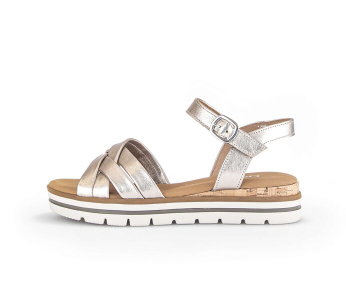 Gabor Keilsandalette Gold - Effektleder