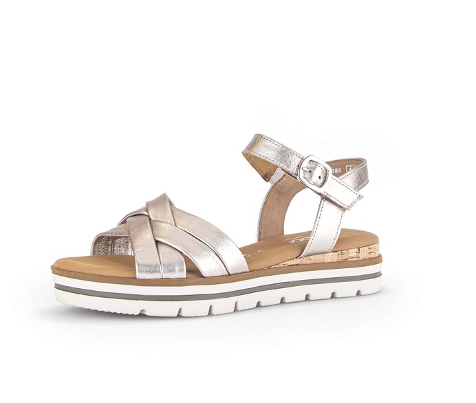 Gabor Keilsandalette Gold - Effektleder