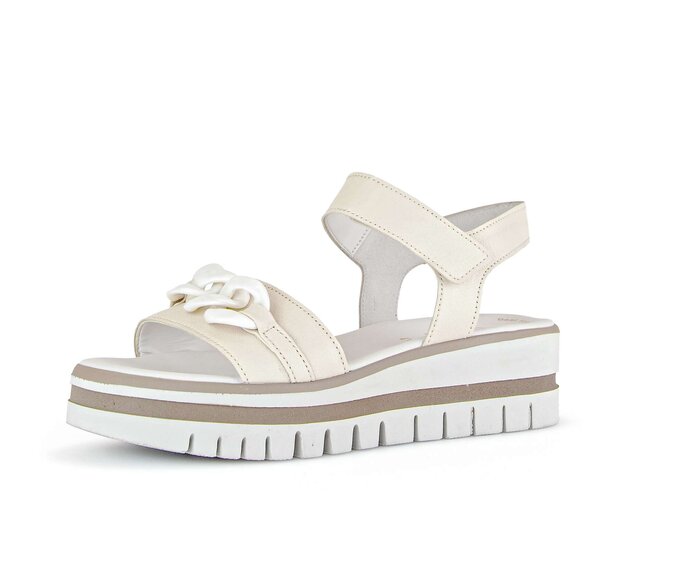 Gabor Riemchensandale Beige - Glattleder