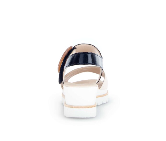 Gabor Plateau Sandale Beige - Materialmix Leder