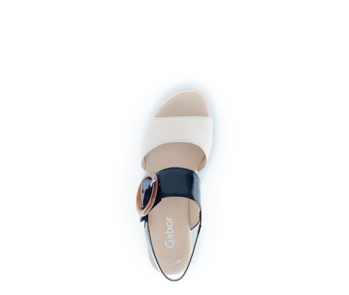 Gabor Plateau Sandale Beige - Materialmix Leder