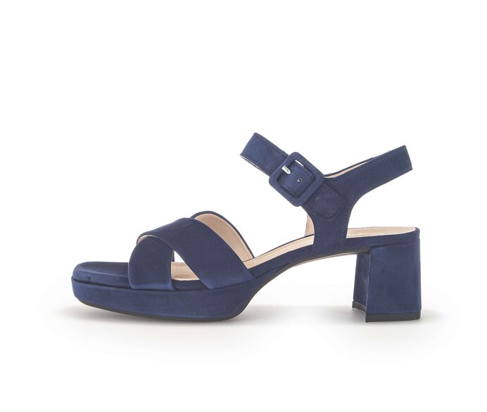 Gabor Plateau Sandale Blau - Rauleder