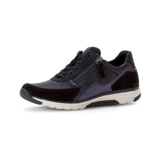 Gabor Sneaker Low Blau - Materialmix Leder/Lederimitat