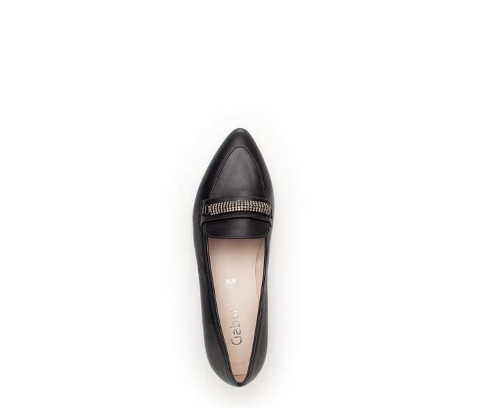 Gabor Eleganter Ballerina Schwarz - Glattleder