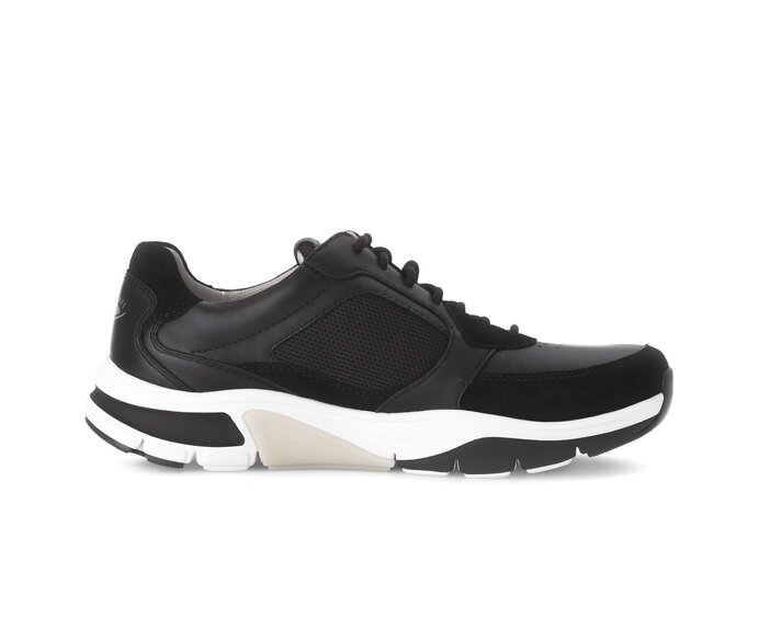 Gabor Rollingsoft Sneaker Low Schwarz - Materialmix Leder