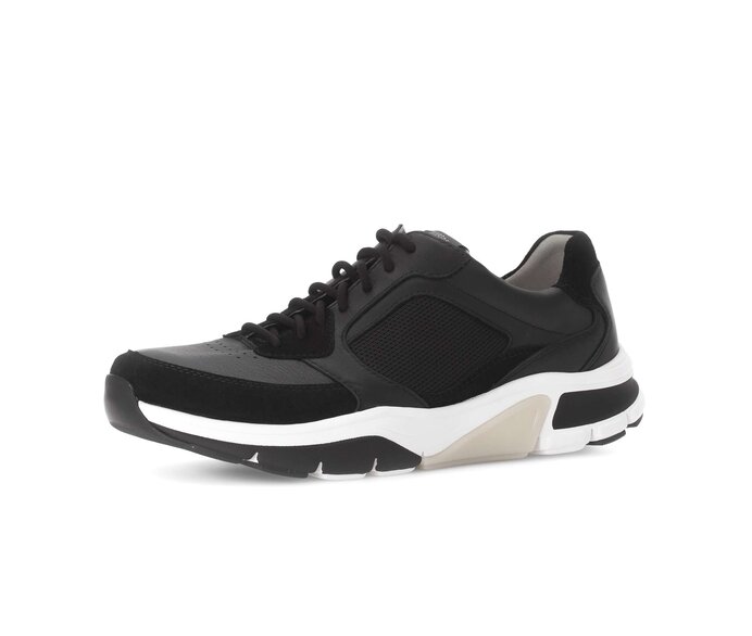 Gabor Rollingsoft Sneaker Low Schwarz - Materialmix Leder