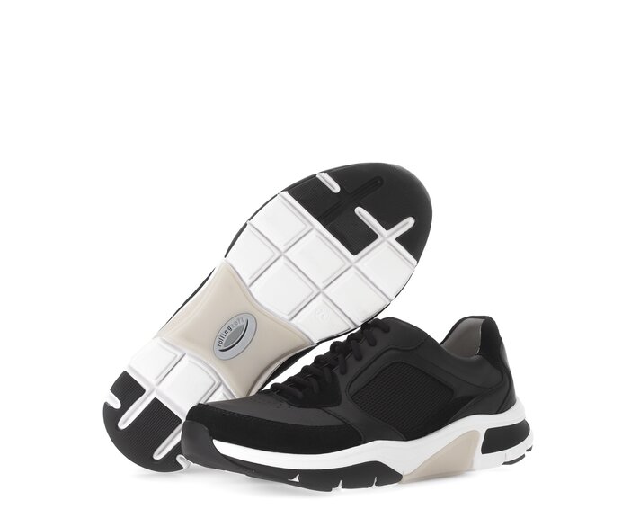 Gabor Rollingsoft Sneaker Low Schwarz - Materialmix Leder
