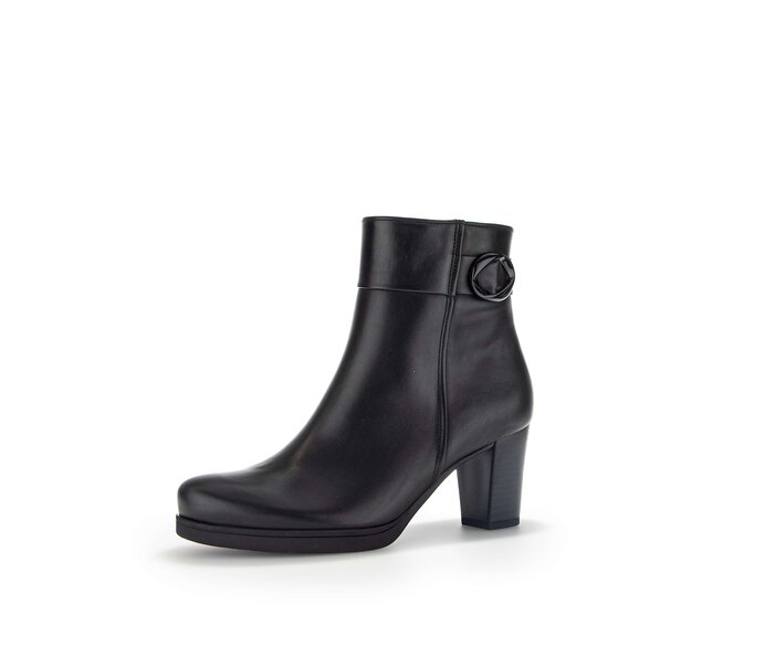 Gabor Plateau Stiefelette Schwarz - Glattleder