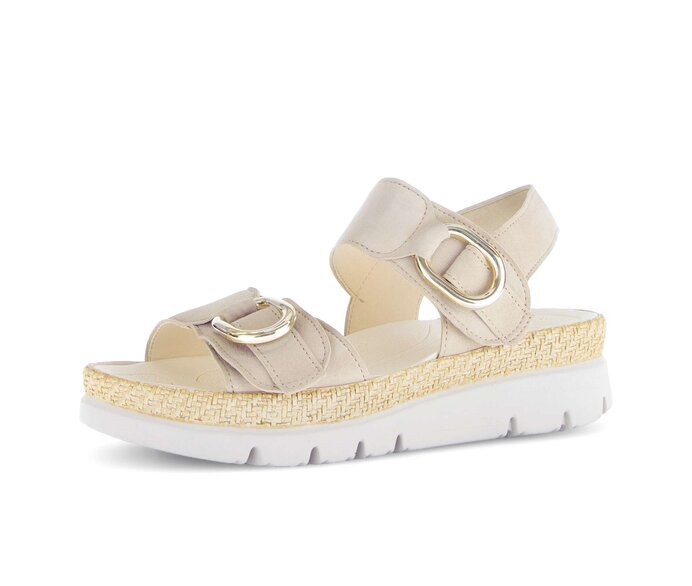Gabor Plateau Sandale Beige - Rauleder