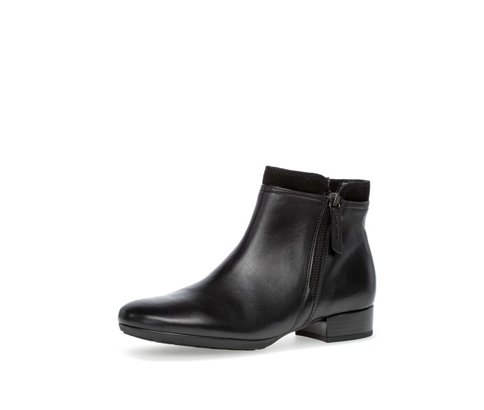 Gabor Sportliche Stiefelette Schwarz - Glattleder