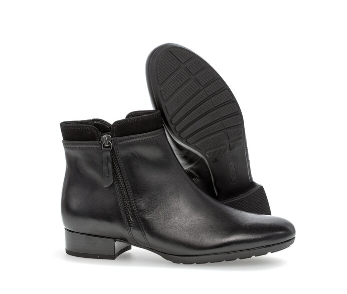 Gabor Sportliche Stiefelette Schwarz - Glattleder