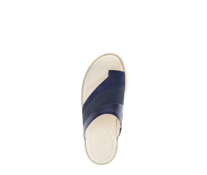 Gabor Zehentrenner Blau - Materialmix Leder