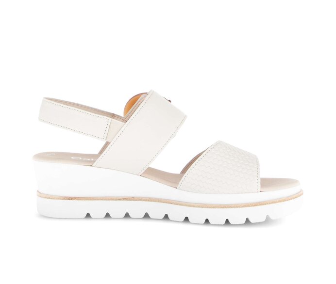 Gabor Plateau Sandale Beige - Glattleder
