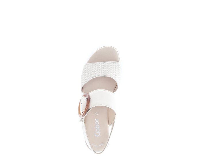Gabor Plateau Sandale Beige - Glattleder