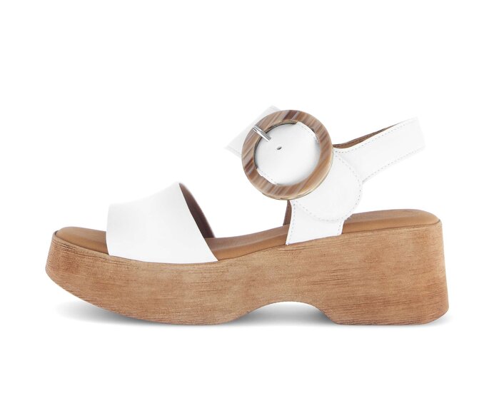 Gabor Riemchensandale Creme - Glattleder