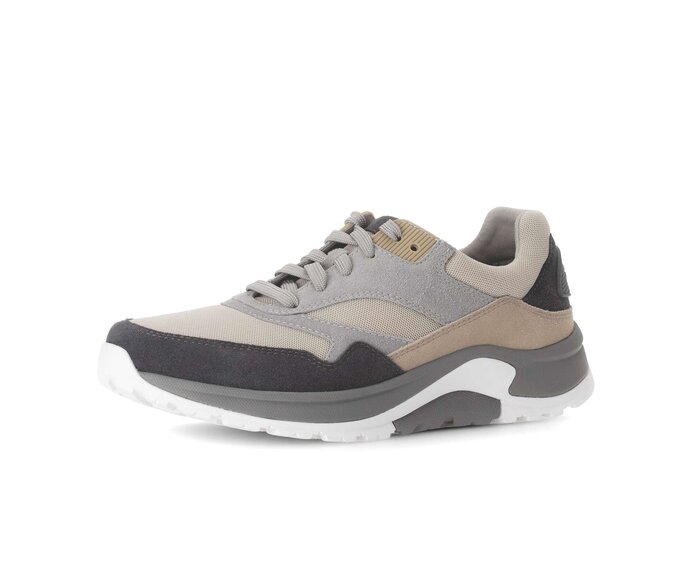 Gabor Rollingsoft Sneaker Low Grau - Materialmix Leder/Textil