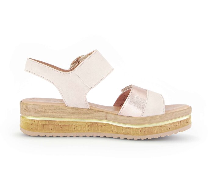 Gabor Plateau Sandale Rosa - Materialmix Leder