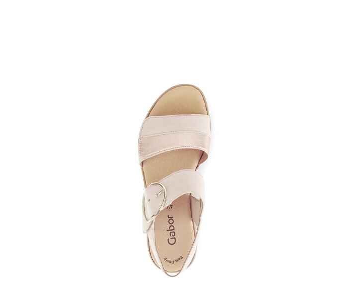 Gabor Plateau Sandale Rosa - Materialmix Leder