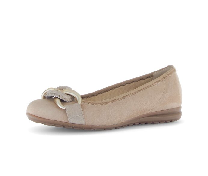 Gabor Sportliche Ballerina Braun - Materialmix Leder