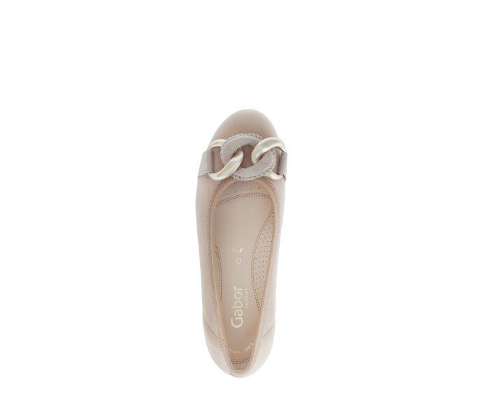 Gabor Sportliche Ballerina Braun - Materialmix Leder