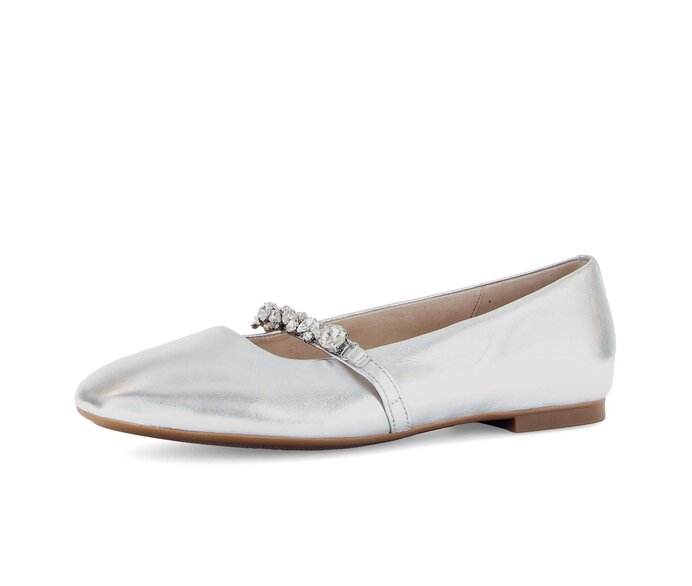 Gabor Eleganter Ballerina Silber - Effektleder