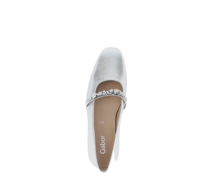 Gabor Eleganter Ballerina Silber - Effektleder
