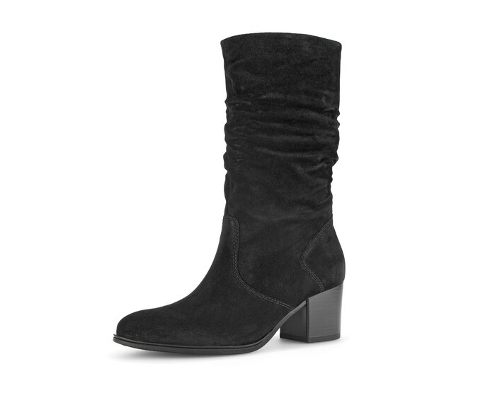 Gabor Elegante Stiefelette Schwarz - Rauleder
