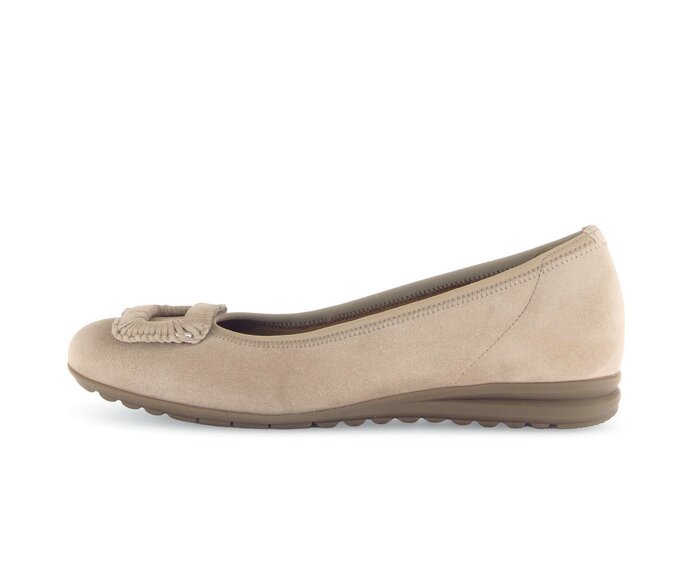 Gabor Sportliche Ballerina Beige - Rauleder
