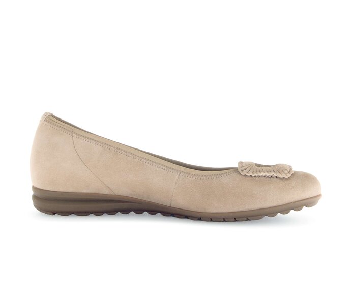 Gabor Sportliche Ballerina Beige - Rauleder