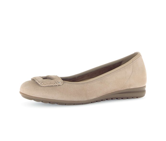 Gabor Sportliche Ballerina Beige - Rauleder