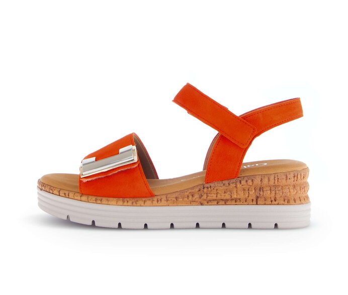 Gabor Riemchensandale Orange - Rauleder