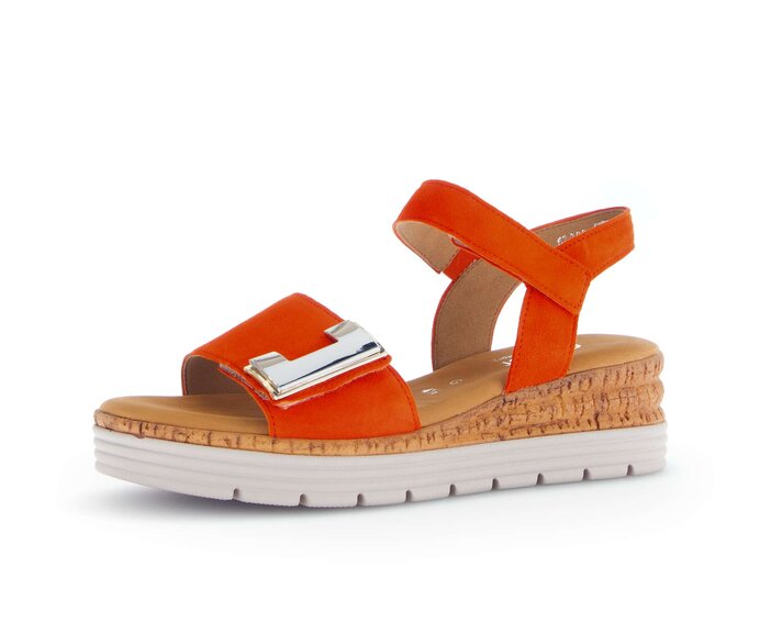 Gabor Riemchensandale Orange - Rauleder