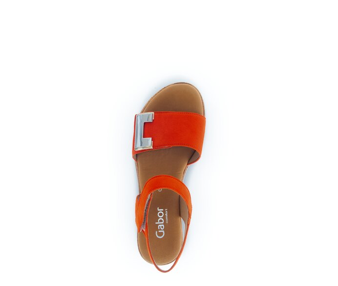 Gabor Riemchensandale Orange - Rauleder