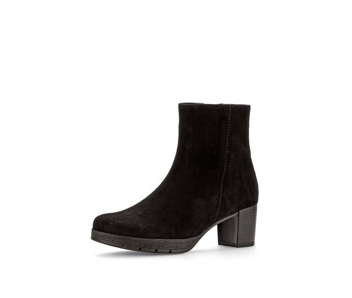 Gabor Plateau Stiefelette Schwarz - Rauleder