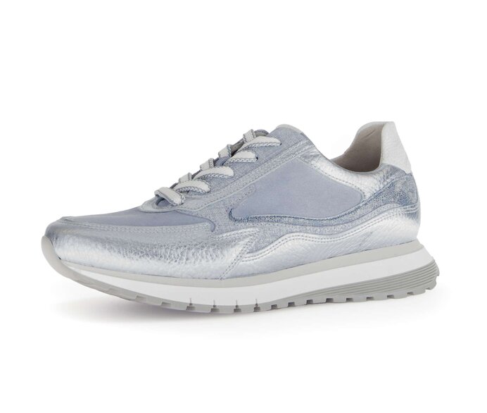 Gabor Sneaker Low Blau - Materialmix Leder