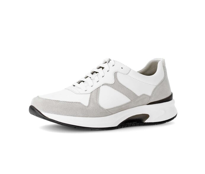 Gabor Rollingsoft Sneaker Low Weiß - Materialmix Leder